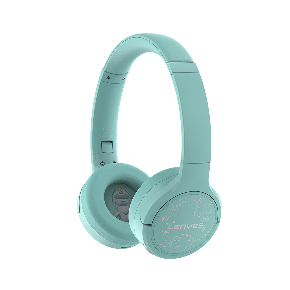 Lenyes LKH31 Ayarlanabilir Çocuklara Özel Kulak Üstü Kablolu ve Bluetooth Kulaklık v5.4 Pembe