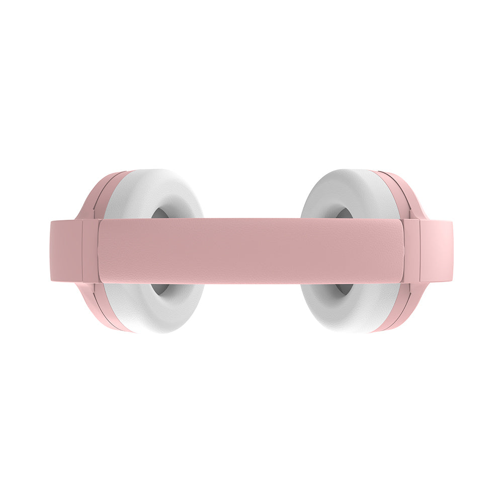 Lenyes LKH31 Ayarlanabilir Çocuklara Özel Kulak Üstü Kablolu ve Bluetooth Kulaklık v5.4 Pembe
