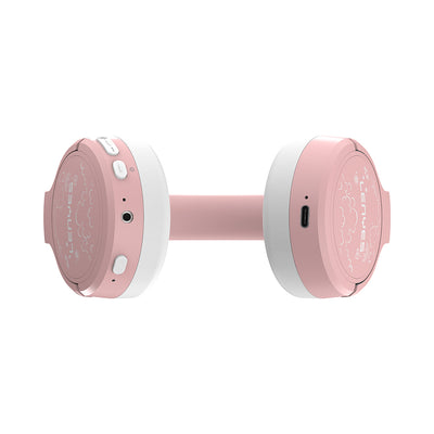 Lenyes LKH31 Ayarlanabilir Çocuklara Özel Kulak Üstü Kablolu ve Bluetooth Kulaklık v5.4 Pembe