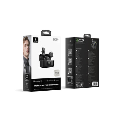 Lenyes LM204-L Type-C Şarj Portlu Akıllı Gürültü Engelleyicili Lightning Bağlantılı Kablosuz Yaka Mikrofonu