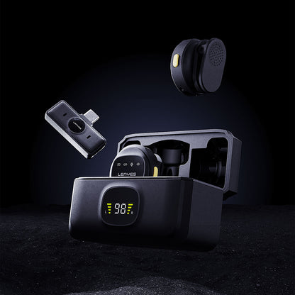 Lenyes LM204-TC Type-C Şarj Portlu Akıllı Gürültü Engelleyicili Type-C Bağlantılı Kablosuz Yaka Mikrofonu