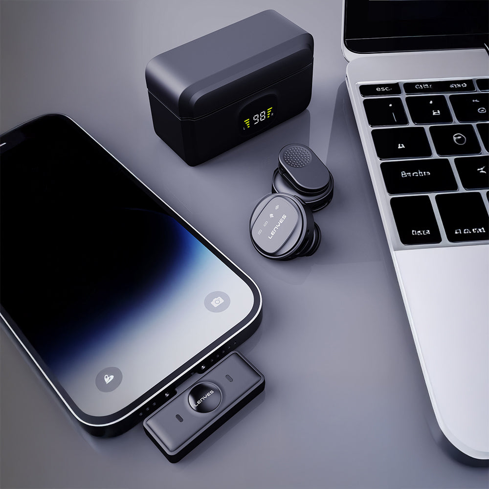 Lenyes LM204-TC Type-C Şarj Portlu Akıllı Gürültü Engelleyicili Type-C Bağlantılı Kablosuz Yaka Mikrofonu