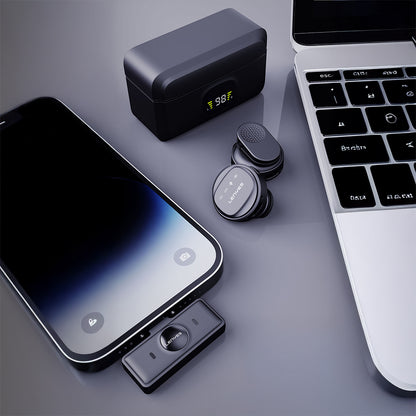 Lenyes LM204-TC Type-C Şarj Portlu Akıllı Gürültü Engelleyicili Type-C Bağlantılı Kablosuz Yaka Mikrofonu