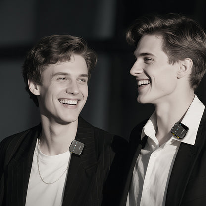 Lenyes LM205 2in1 Type-C Şarj Portlu Yapay Zeka Gürültü Engelleyicili Type-C ve Lightning Bağlantılı Kablosuz Yaka Mikrofonu