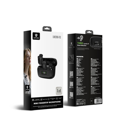 Lenyes LM206 Dijital LED Göstergeli Type-C Portlu Kablosuz Yaka Mikrofonu