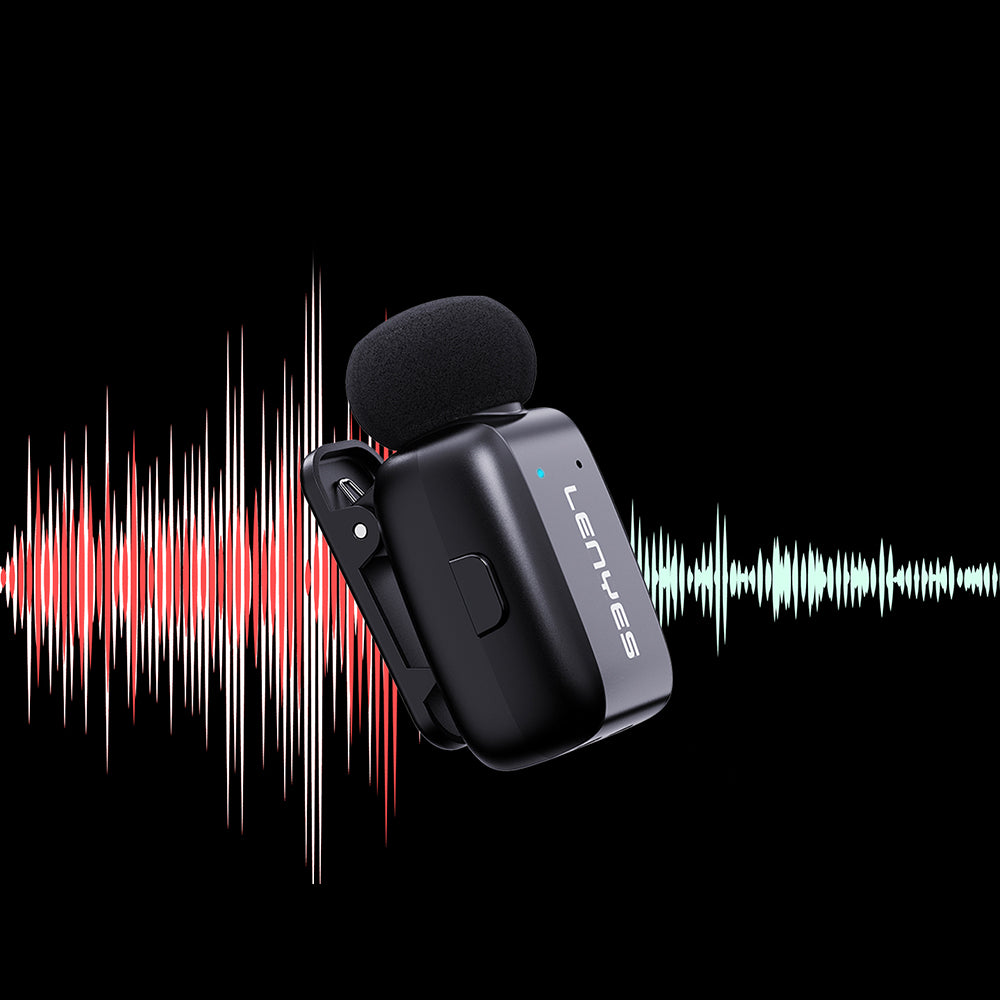 Lenyes LM206 Dijital LED Göstergeli Type-C Portlu Kablosuz Yaka Mikrofonu