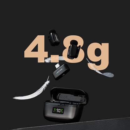 Lenyes LM206 Dijital LED Göstergeli Type-C Portlu Kablosuz Yaka Mikrofonu