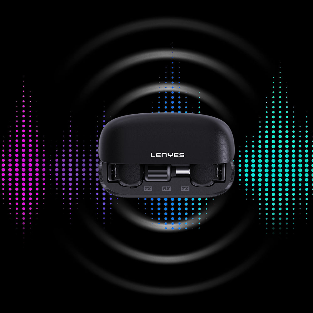 Lenyes LM206 Dijital LED Göstergeli Type-C Portlu Kablosuz Yaka Mikrofonu