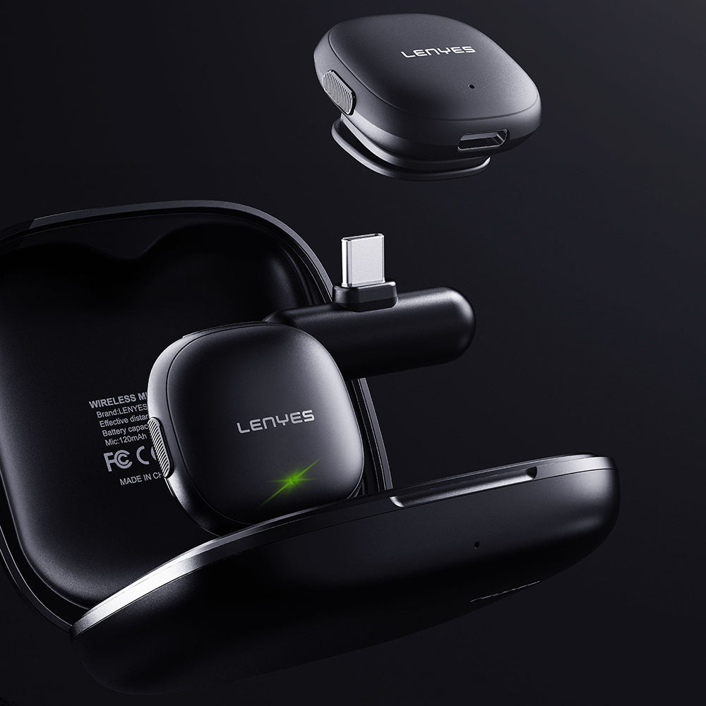 Lenyes LM210 Type-C Portlu Yapay Zeka Gürültü Önleyici Özellikli Kablosuz Yaka Mikrofonu