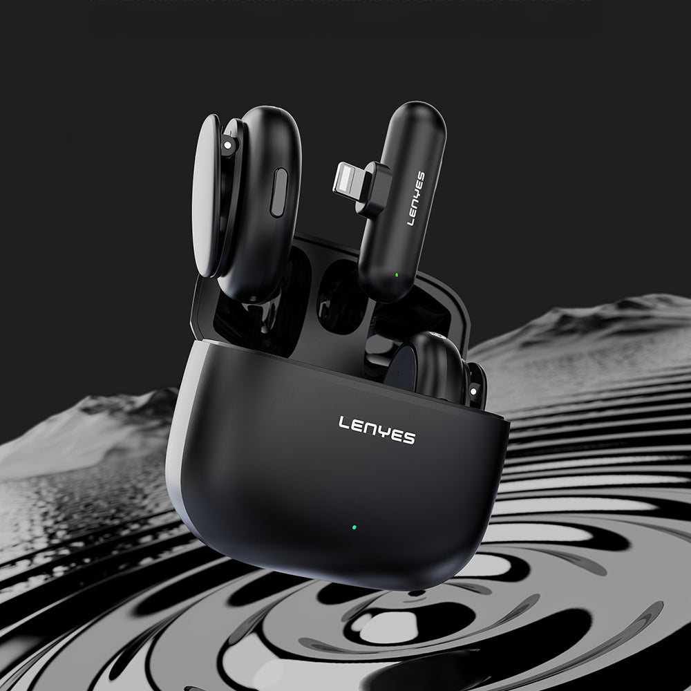 Lenyes LM211-L Yapay Zeka Destekli Lightning Portlu Kablosuz Yaka Mikrofonu