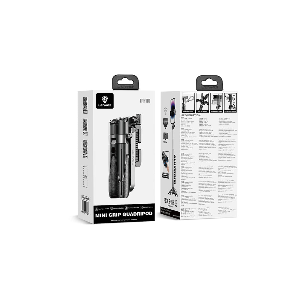 Lenyes LPH110 Uzaktan Kumandalı Çok Fonksiyonlu Sabitleyici Ayrılabilir Tripod Selfie Çubuğu