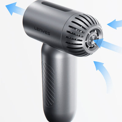 Lenyes LTF02 Dijital LED Göstergeli 4 Kademeli Çok Fonksiyonlu Turbo El Fanı Gri