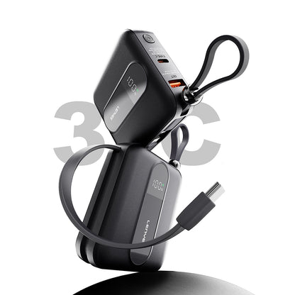 Lenyes P562L Dijital LED Göstergeli Type-C ve Lightning Kablolu Powerbank 22.5W 10000mAh