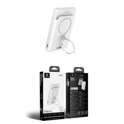 Lenyes PW0006D PD 20W Hızlı Şarj Özellikli Kartlıklı Standlı Wireless Powerbank 15W 5000mAh