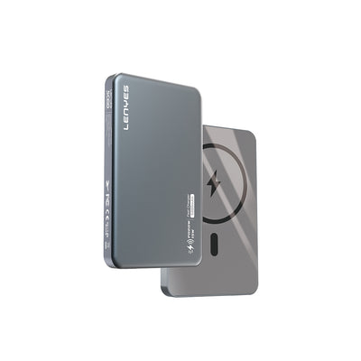 Lenyes PW019D PD 20W Ultra İnce Hızlı Şarj Özellikli Wireless Powerbank 15W 5000mAh Gold