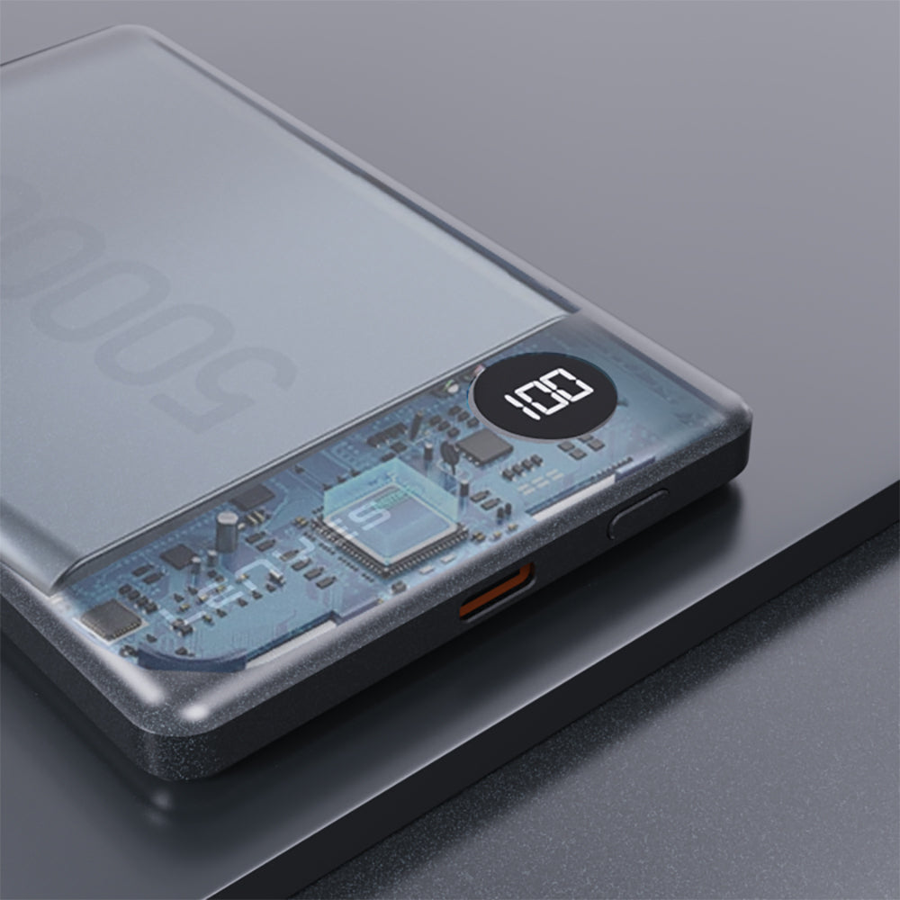 Lenyes PW037D Ultra İnce Dijital LED Ekranlı Wireless Powerbank 5000mAh