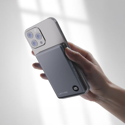 Lenyes PW037D Ultra İnce Dijital LED Ekranlı Wireless Powerbank 5000mAh