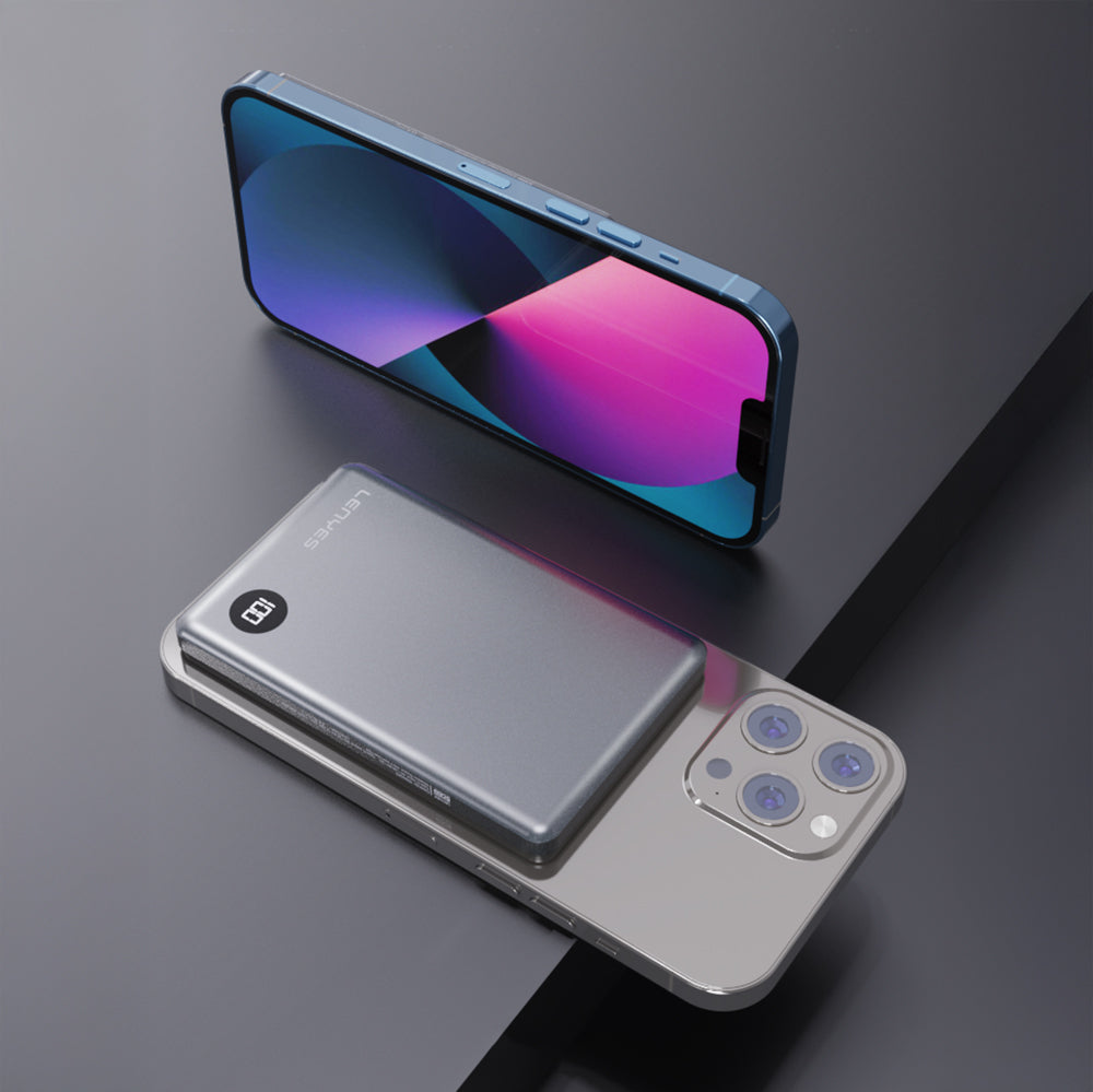 Lenyes PW037D Ultra İnce Dijital LED Ekranlı Wireless Powerbank 5000mAh