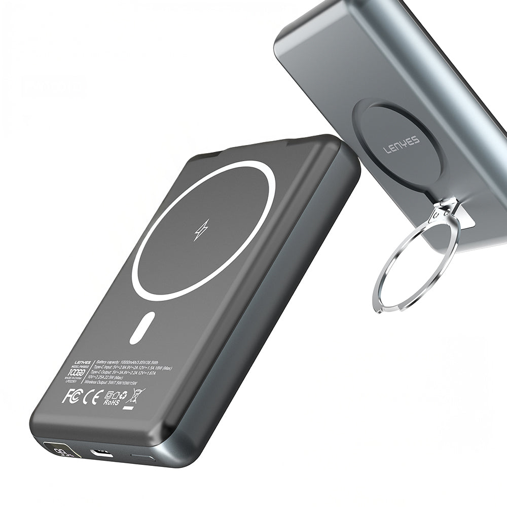 Lenyes PW1001D PD 22.5W Hızlı Şarj Özellikli Standlı Wireless Powerbank 15W 10000mAh