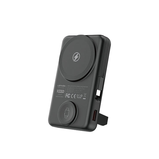 Lenyes PW1003D 22.5W Dijital LED Ekranlı Akıllı Saat Kablosuz Şarj Özellikli Standlı Wireless Powerbank 15W 10000mAh