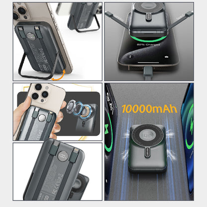 Lenyes PW1006D Dijital LED Ekranlı Standlı Wireless Powerbank 15W 10000mAh