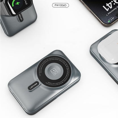 Lenyes PW1006D Dijital LED Ekranlı Standlı Wireless Powerbank 15W 10000mAh