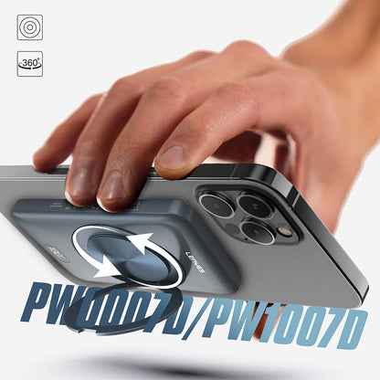 Lenyes PW1007D 20W Dijital LED Ekranlı Yüzük Standlı Wireless Powerbank 15W 10000mAh