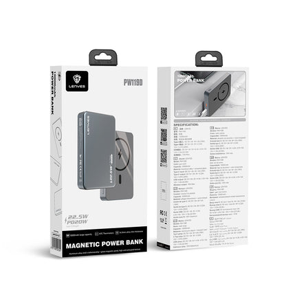 Lenyes PW119D PD 20W Ultra İnce Hızlı Şarj Özellikli Wireless Powerbank 15W 10.000mAh