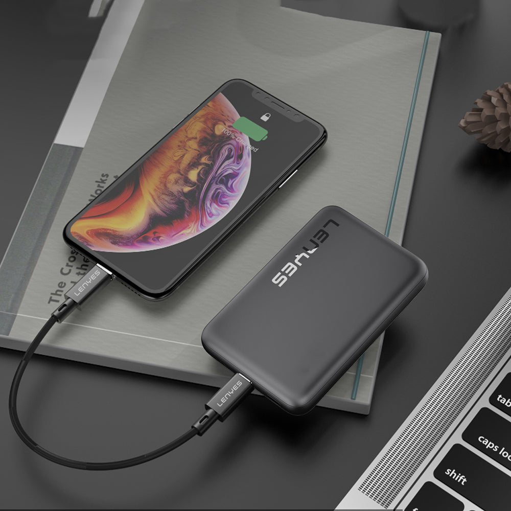 Lenyes PW139D PD 20W Ultra İnce Hızlı Şarj Özellikli Wireless Powerbank 15W 10000mAh