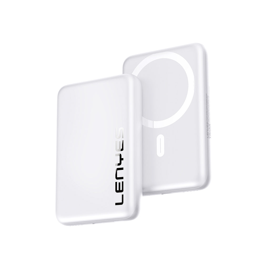 Lenyes PW139D PD 20W Ultra İnce Hızlı Şarj Özellikli Wireless Powerbank 15W 10000mAh Beyaz