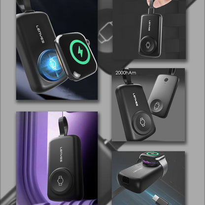 Lenyes PX0001D Akıllı Saat Kablosuz Şarj Özellikli Taşınabilir Type-C Kablolu Powerbank 2000mAh 2W