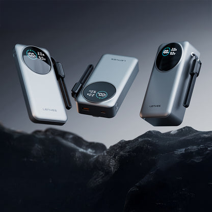 Lenyes PX3004D Dijital LED Ekranlı Lightning Kablolu Powerbank 22.5W 30.000mAh