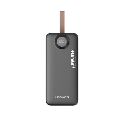 Lenyes PX387D LED Göstergeli Taşınabilir Mini Powerbank 22.5W 30.000mAh Siyah