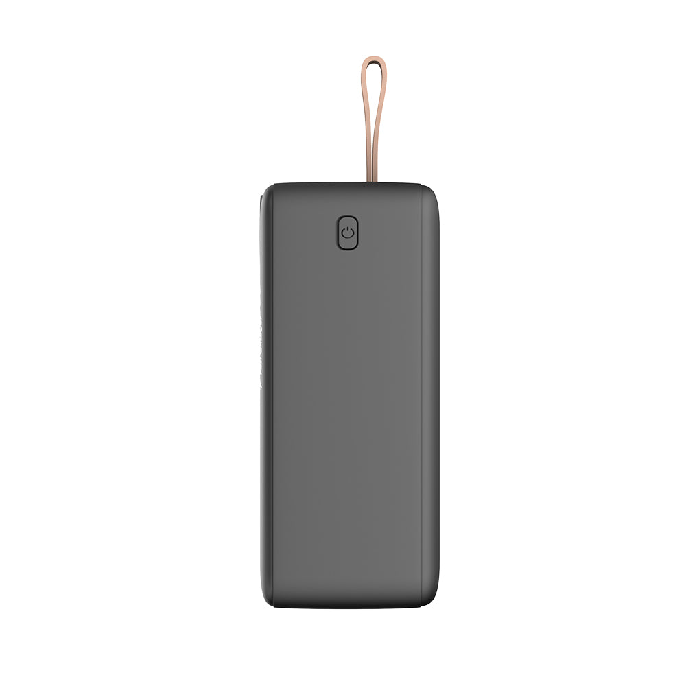 Lenyes PX587D Dijital LED Ekranlı Type-C ve Lightning Kablolu Powerbank 22.5W 50.000mAh Siyah