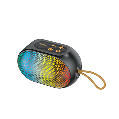 Lenyes S212 Su Geçirmez RGB Işıklı Askılı Taşınabilir Kablosuz Bluetooth Hoparlör v5.3 Siyah