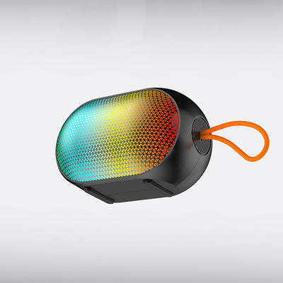 Lenyes S212 Su Geçirmez RGB Işıklı Askılı Taşınabilir Kablosuz Bluetooth Hoparlör v5.3 Siyah