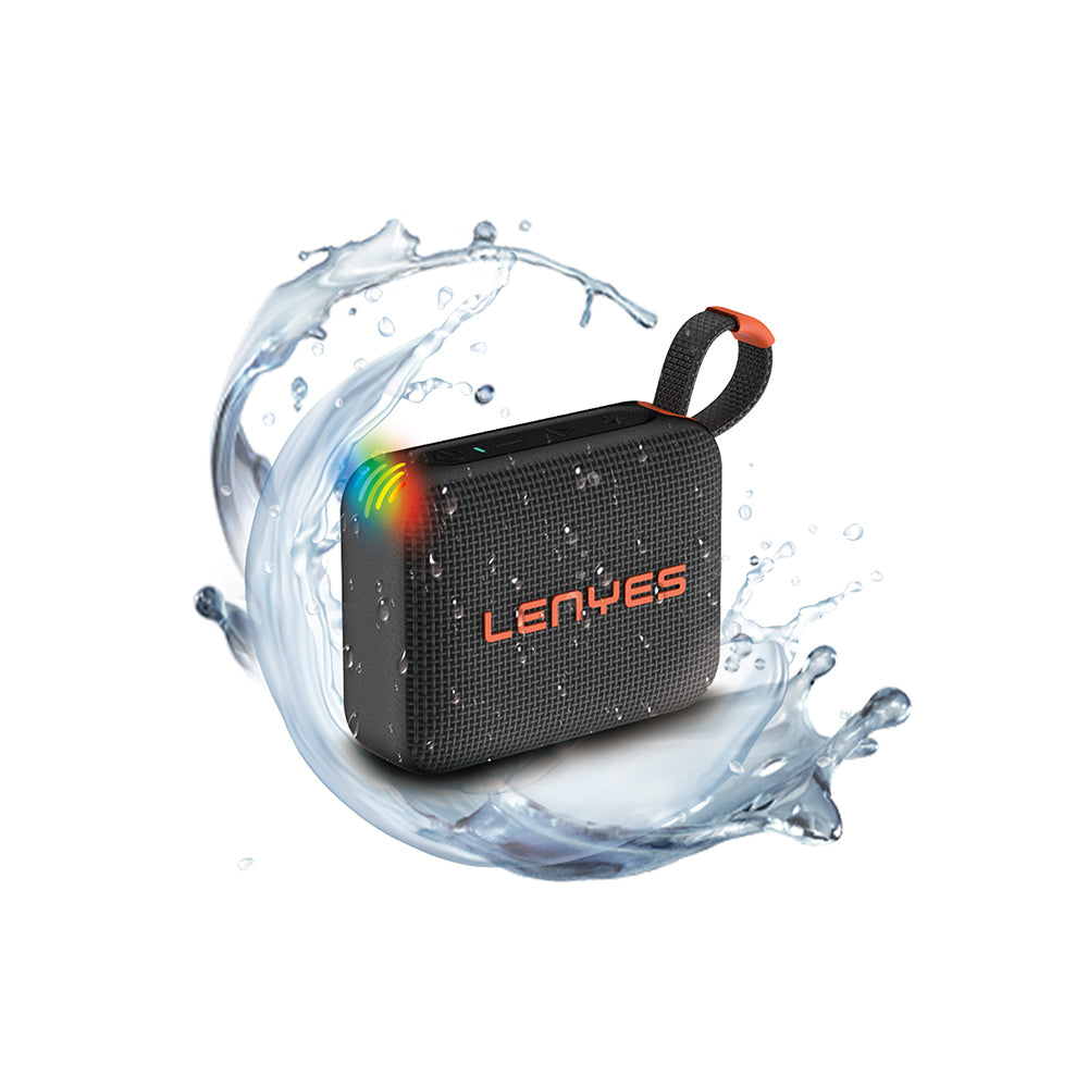 Lenyes S216 Su Geçirmez Özellikli RGB Işıklı Askılı Mini Bluetooth Speaker Hoparlör v5.3 Siyah