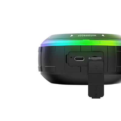 Lenyes S223 RGB Işıklı Askı Aparatlı Mini Bluetooth Speaker Hoparlör v5.3 Siyah