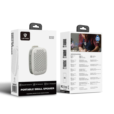 Lenyes S232 TWS Mandallı Bluetooth Speaker Hoparlör v5.4 Siyah