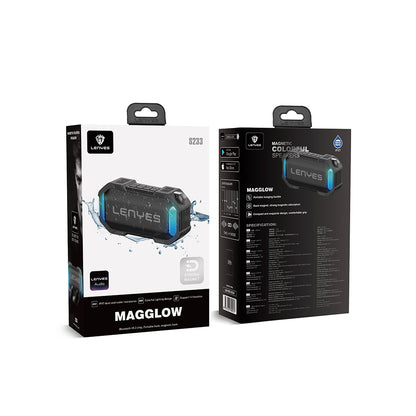 Lenyes S233 Ritme Duyarlı RGB Işıklı Taşınabilir Su Geçirmez TWS Bluetooth Hoparlör