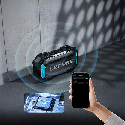 Lenyes S233 Ritme Duyarlı RGB Işıklı Taşınabilir Su Geçirmez TWS Bluetooth Hoparlör