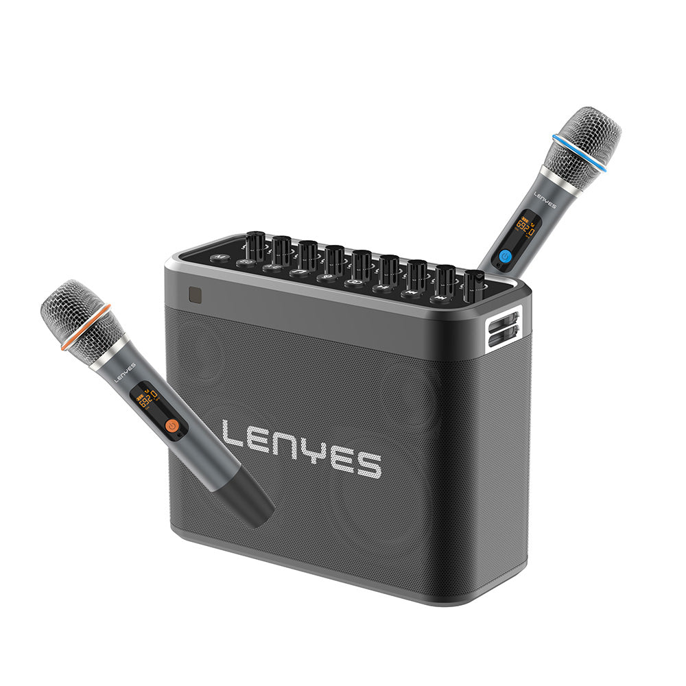 Lenyes S830 Mikrofonlu Çoklu Giriş TWS Karaoke Bluetooth Hoparlör v5.0 160W Siyah
