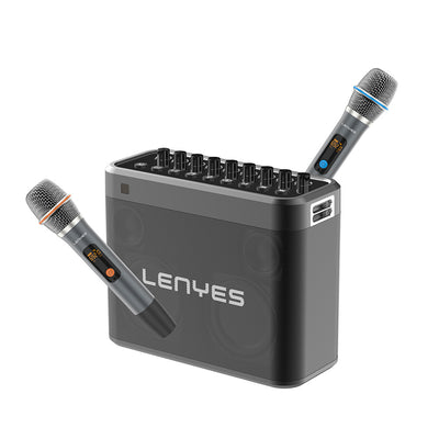 Lenyes S830 Mikrofonlu Çoklu Giriş TWS Karaoke Bluetooth Hoparlör v5.0 160W Siyah