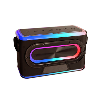 Lenyes S834 RGB Led Işıklı Bluetooth Speaker Hoparlör ve Karaoke Bluetooth Mikrofon Siyah
