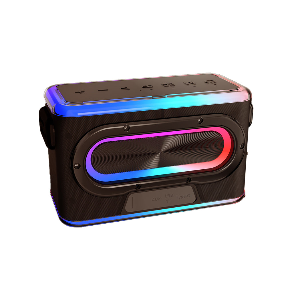 Lenyes S834 RGB Led Işıklı Bluetooth Speaker Hoparlör ve Karaoke Bluetooth Mikrofon Siyah