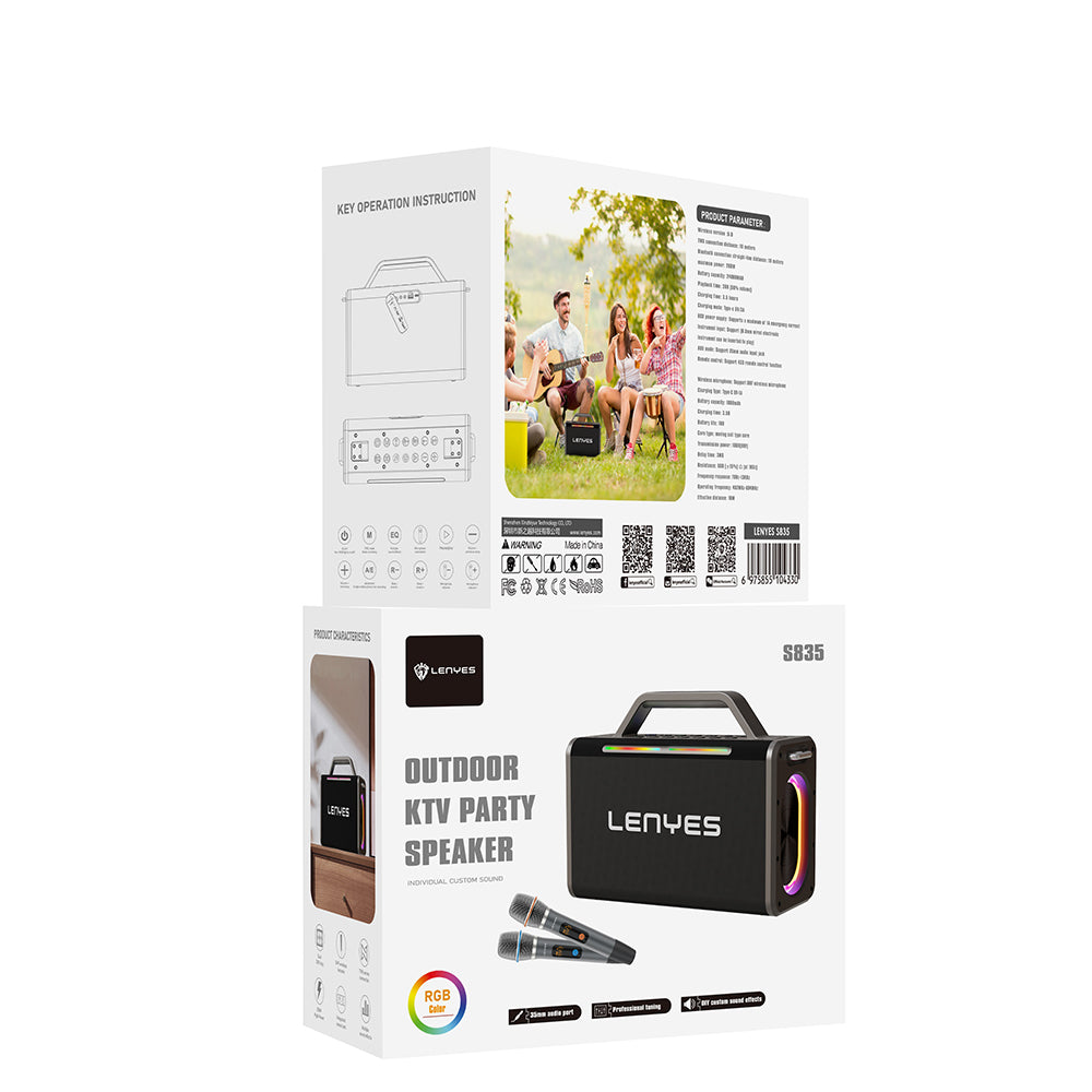 Lenyes S835 RGB Led Işıklı Bluetooth Speaker Hoparlör v5.0