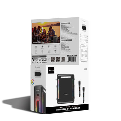 Lenyes S837 RGB Led Işıklı Bluetooth Speaker Hoparlör ve Karaoke Bluetooth Çift Mikrofon v5.0