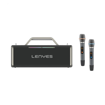 Lenyes S838 RGB Işıklı Taşınabilir Çift Mikrofonlu TWS Bluetooth Speaker Hoparlör v5.0 Siyah