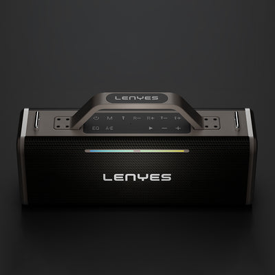Lenyes S838 RGB Işıklı Taşınabilir Çift Mikrofonlu TWS Bluetooth Speaker Hoparlör v5.0 Siyah