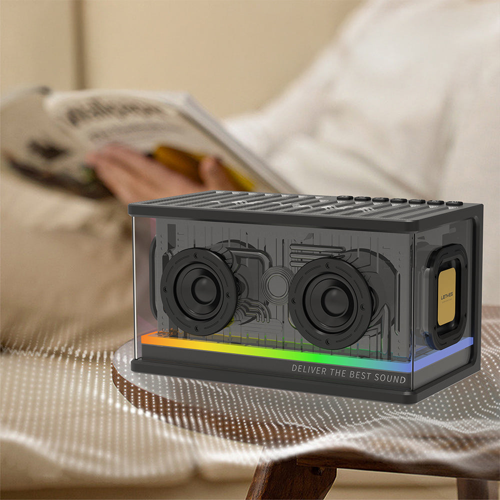 Lenyes S839 RGB Işıklı Taşınabilir TWS Bluetooth Hoparlör v5.2